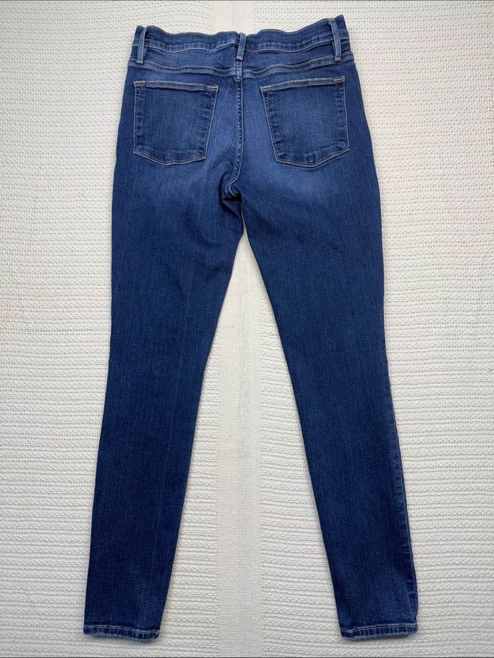 Frame Denim High-Rise Skinny Jeans - Dark Wash Blue - Picture 2 of 9